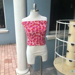 Moda International Pink Floral Halter Top.  Size M